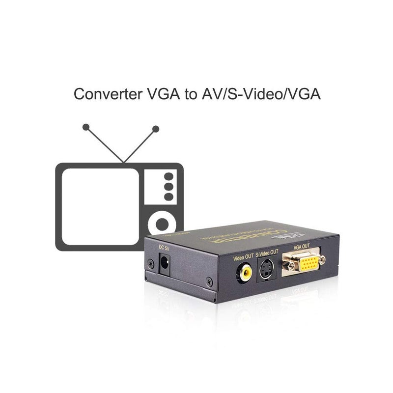 eKL محول eKL من VGA إلى AV صندوق محول إدخال VGA مركب RCA S-فيديو مخرج VGA كمبيوتر PC لابتوب إلى تلفاز عرض موصل بروجيكتور - Image 2
